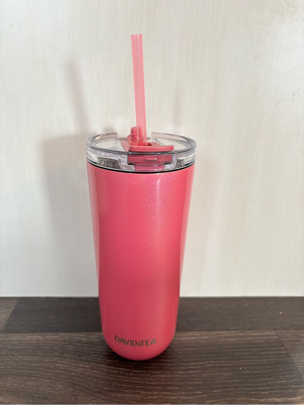 DAVIDsTEA Pink Stainless Tumbler with Straw